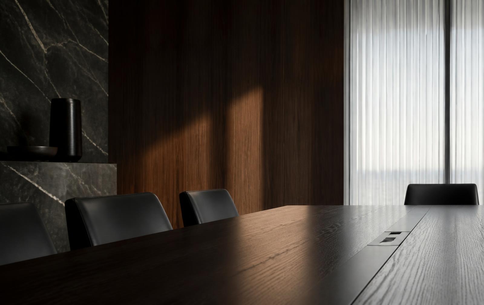 Sala de reuniões corporativa contemporânea